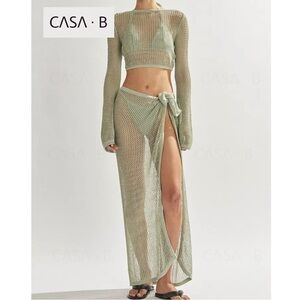 NEW to CASA B| Sinclair Netted Wrap Top & Sarong Set